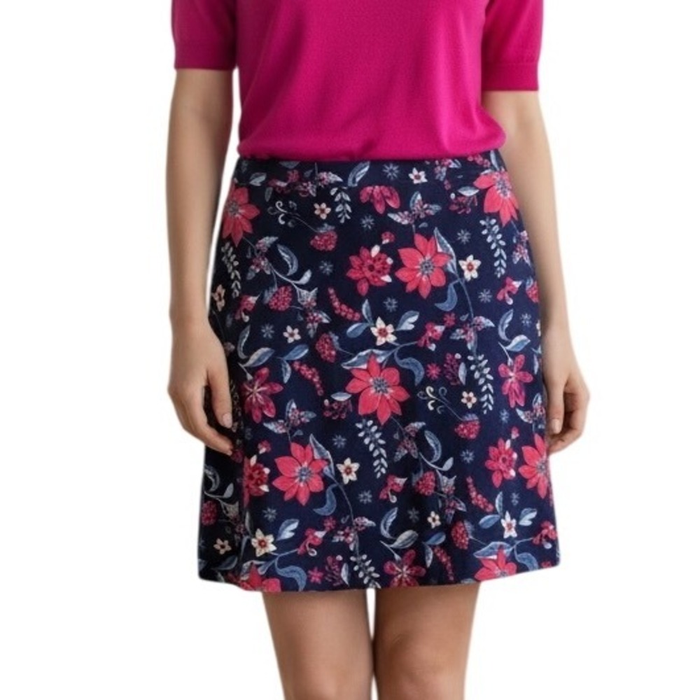 MARGARET M PETITES‎ Navy Floral Pencil Skirt EUC Size XS Petite